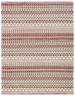 4Living Lappi Villamatto 80x200 Cm Punainen/harmaa