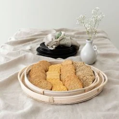 4Living Dreamy Tarjotin Pyöreä 2 Kpl Luonnonväri