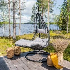 Fanni K Norrkulla Kori 28x28x40 Cm Luonnonväri -Aarikka Shop Lepo riipputuoli harmaa musta miljoossa web 11