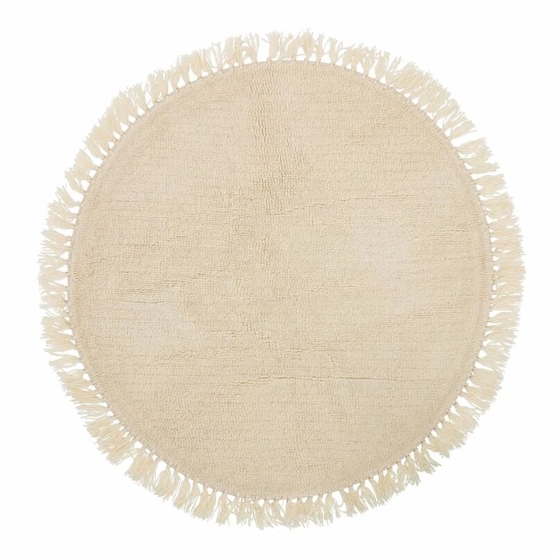 Bloomingville Villamatto Hapsuilla Pyöreä 110 Cm Luonnonväri 6 Bloomingville Villamatto Hapsuilla Pyöreä 110 Cm Luonnonväri - Image 4