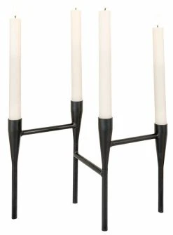 House Nordic Metallinen 4-os Kynttilänjalka 15x28x21 Cm Musta -Aarikka Shop house nordic metallinen kynttilanjalka 4os musta