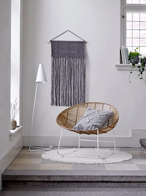 Bloomingville Villamatto Hapsuilla Pyöreä 110 Cm Luonnonväri 4 Bloomingville Villamatto Hapsuilla Pyöreä 110 Cm Luonnonväri - Image 2