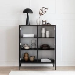 Bloomingville Astan Tekokukka 2 Kpl -Aarikka Shop latte kaappi 104x39x125 cm musta web 27 2