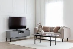 Bloomingville Astan Tekokukka 2 Kpl -Aarikka Shop latte tv taso 154x39 cm greige web 2 1