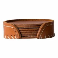 Cuero Design Lasinalunen Pampa Black -Aarikka Shop leather coasters pampa polo 1