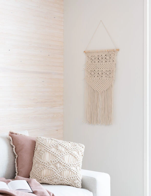 Mattokymppi Makrame-seinävaate 40x80 Cm Luonnonvalkoinen 5 Mattokymppi Makrame-seinävaate 40x80 Cm Luonnonvalkoinen - Image 3