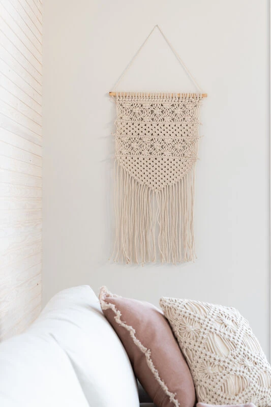 Mattokymppi Makrame-seinävaate 40x80 Cm Luonnonvalkoinen 6 Mattokymppi Makrame-seinävaate 40x80 Cm Luonnonvalkoinen - Image 4