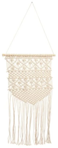Mattokymppi Makrame-seinävaate 40x80 Cm Luonnonvalkoinen