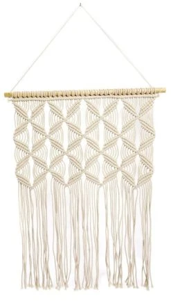 Mattokymppi Makrame-seinävaate 55x80 Cm Luonnonvalkoinen -Aarikka Shop makrame seinavaate 117 1