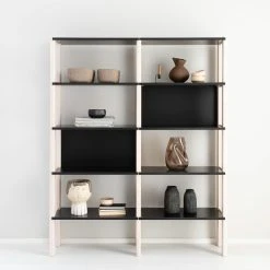 Affari Camille Ruukku Isä -Aarikka Shop mella kirjahylly valkaistu koivu musta web 5