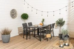 Maku Lankakori Taupe S -Aarikka Shop saarni aintwood ruokailuryhma 4 hengen musta 5