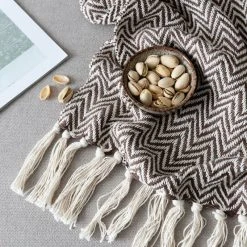 Veke Siksak Torkkupeitto 125x150 Cm Ruskea