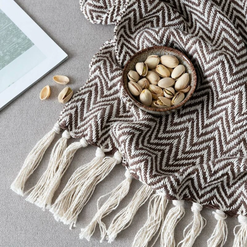 Veke Siksak Torkkupeitto 125x150 Cm Ruskea 3 Veke Siksak Torkkupeitto 125x150 Cm Ruskea