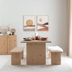 Veke Pieni Aurinko Taulu 50x70 Cm Ruskea/beige/okra, Luonnonvärinen Kehys -Aarikka Shop tyvi 4 hengen ruokailuryhma hiekka web 16