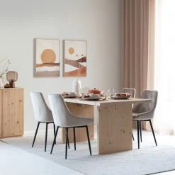 Veke Pieni Aurinko Taulu 50x70 Cm Ruskea/beige/okra, Luonnonvärinen Kehys -Aarikka Shop tyvi alberton 4 hengen ruokailuryhma hiekka beige