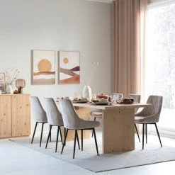 Veke Pieni Aurinko Taulu 50x70 Cm Ruskea/beige/okra, Luonnonvärinen Kehys -Aarikka Shop tyvi alberton 6 hengen ruokailuryhma 2 hiekka beige