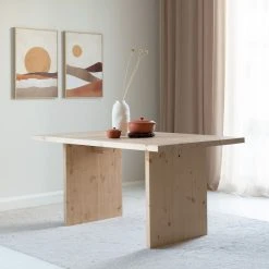 Veke Pieni Aurinko Taulu 50x70 Cm Ruskea/beige/okra, Luonnonvärinen Kehys -Aarikka Shop tyvi ruokapoyta 150x90cm hiekka 1